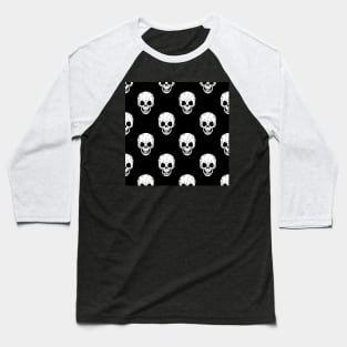 Halloween Skull Pattern Baseball T-Shirt